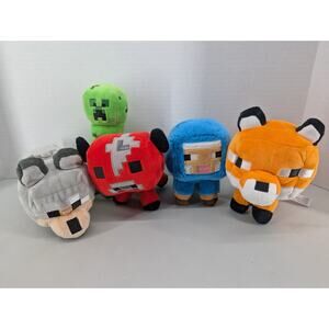 5 Minecraft Plush Creeper Mooshroom Sheep Fox Wolf 5"-8" Mojang